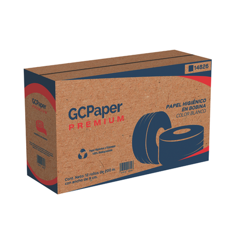 Higiénico en Bobina GCPaper Premium HD 12 Rollos/200 M