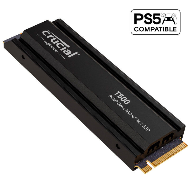 Thumbnail: Crucial T500 1TB M.2 NVMe Gen4 with Heatsink NAND SSD