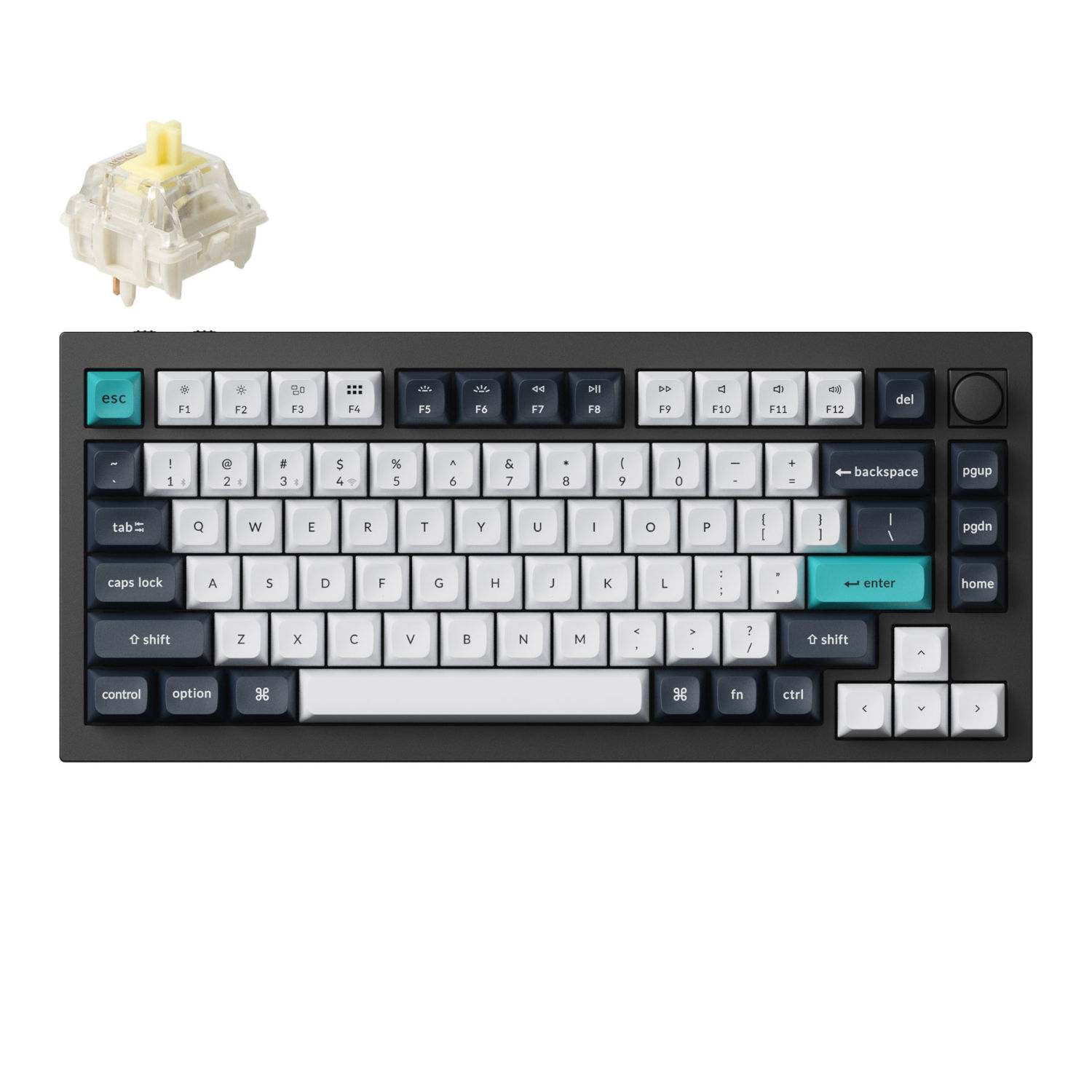 Keychron Q1 Max QMK/VIA RGB Wireless Custom Mechanical Keyboard (Gateron BANANA