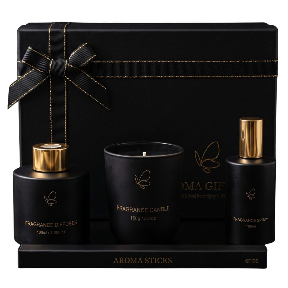 ΣΕΤ/2 ΜΑΥΡΟ ΑΡΩΜΑΤΙΚΟ DIFFUSER 100ML ΜΕ ΚΕΡΙ ΣΕ ΚΟΥΤΙ ΔΩΡΟΥ