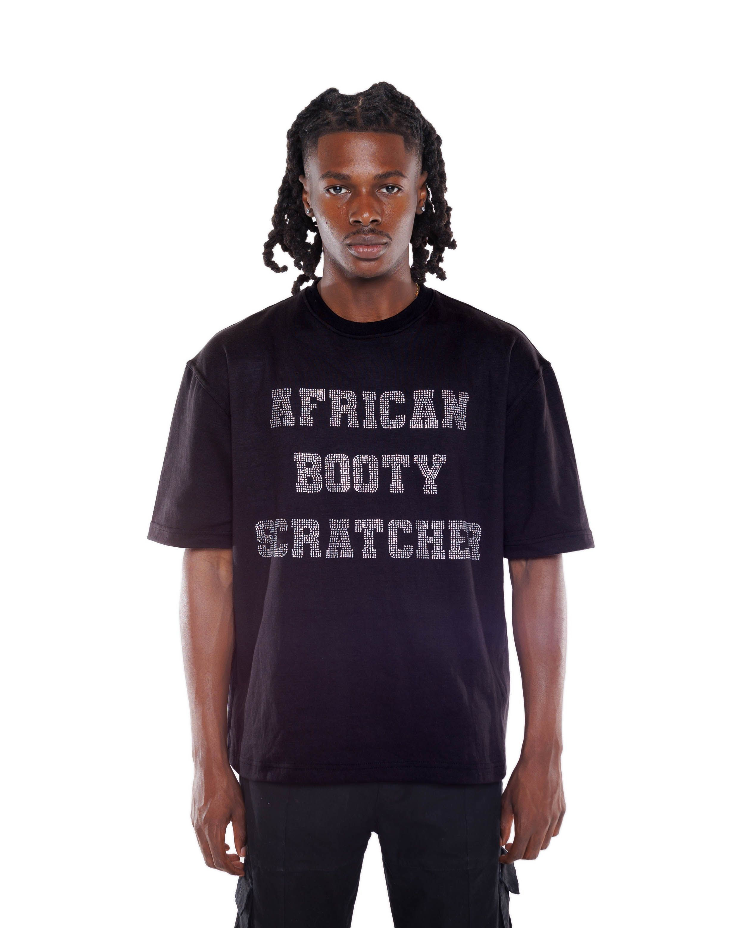 BLACK ABS RHINESTONE TEE