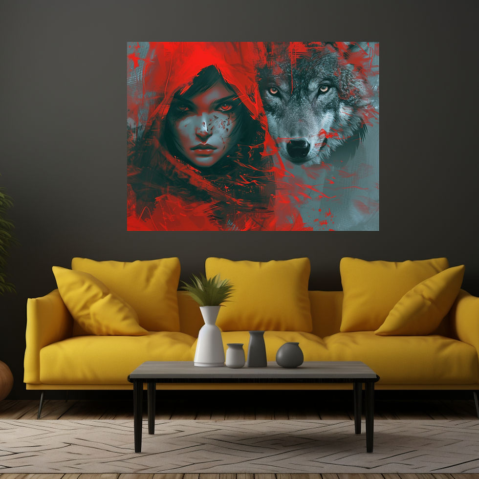Thumbnail: Rotkäppchen und der Wolf in emotionstiefer Wasserfarbenkunst