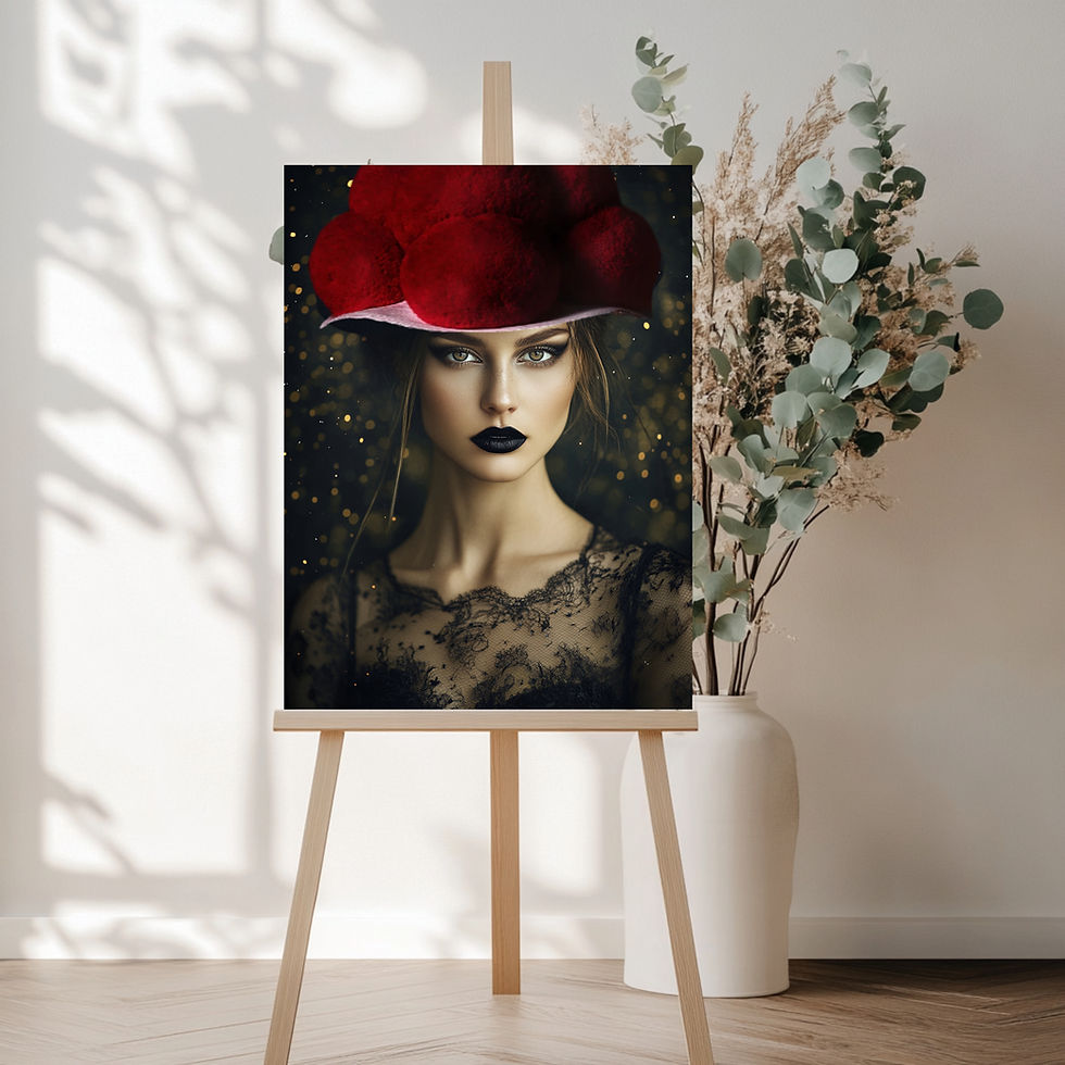Mystische Frau mit Bollenhut – Perfektes Poster für dein Zuhause