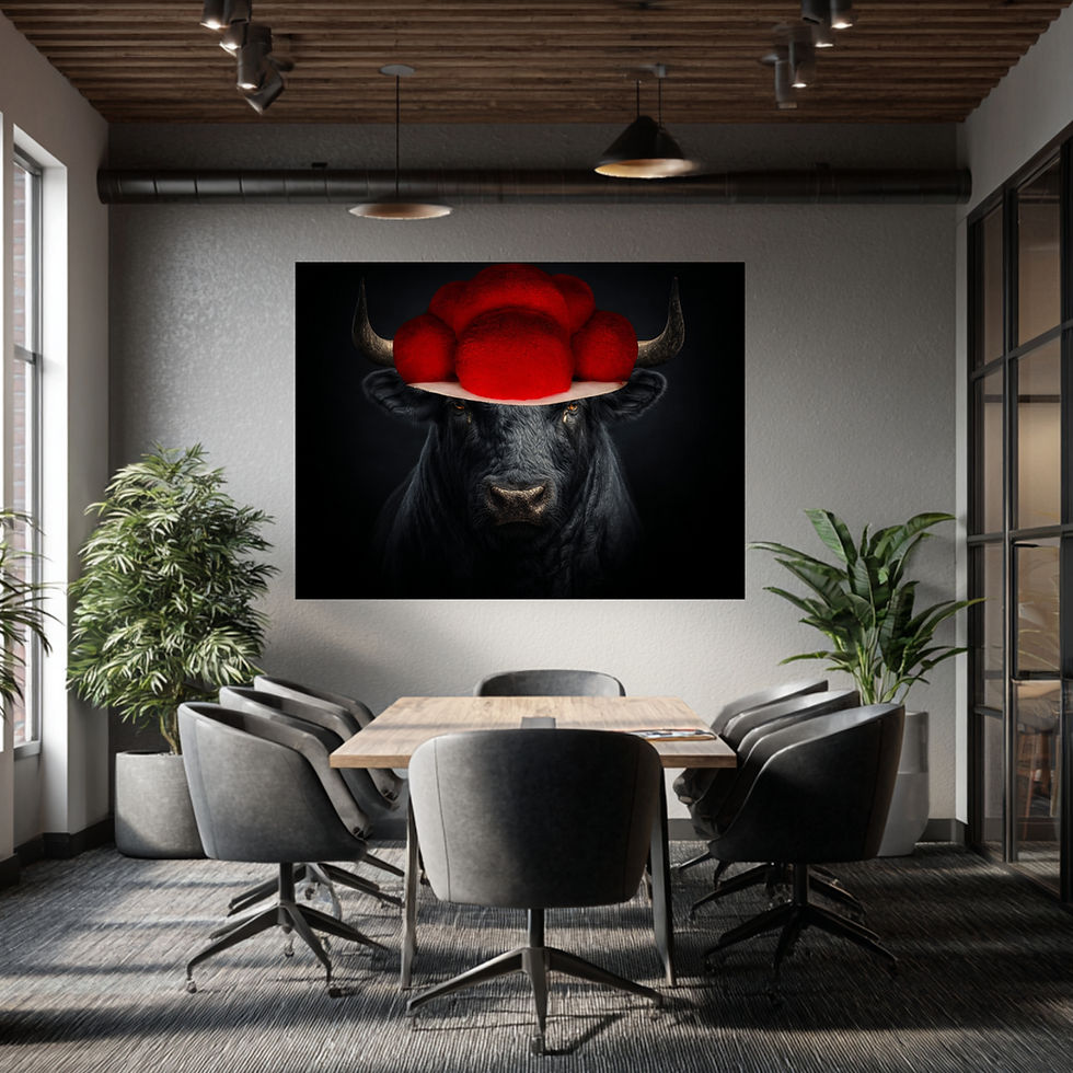 Miniaturbild: Emotionales Kunstwerk Schwarzwald Stier Kolos – mit Rahmenoption & Individualisierung