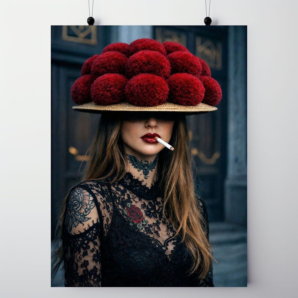 Miniaturbild: Elegantes Acrylglas Bild Schwarzwald Biggi mit dunkler Fashion Art Inszenierung