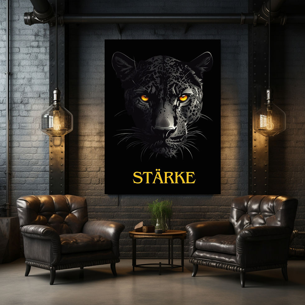 Miniaturbild: Motivierende Wandbilder für Fitnessraum, Büro oder Schlafzimmer – Wolf, Löwe, Panther Leinwand.