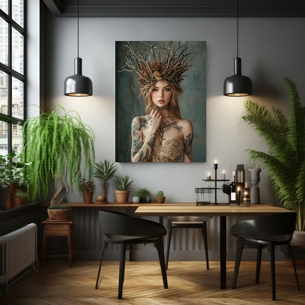 Miniaturbild: Ausdrucksstarke Waldschönheit als Kunstwerk auf Leinwand