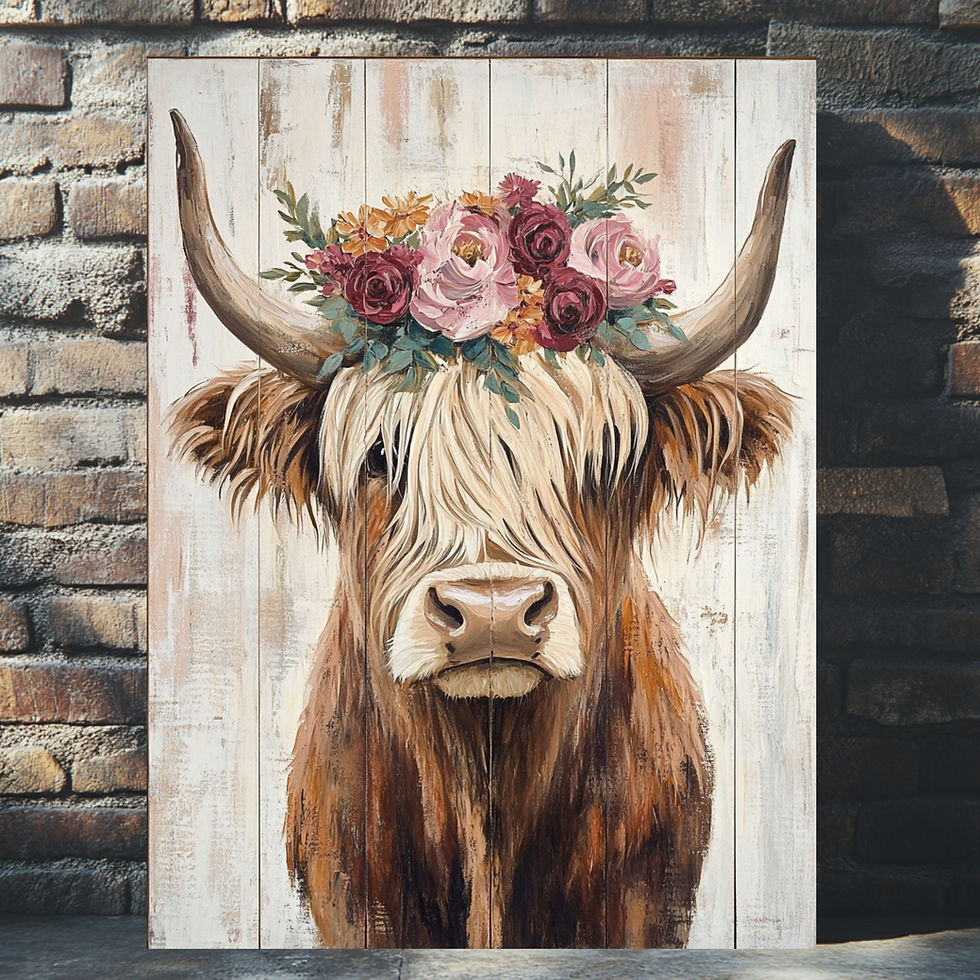 Miniaturbild: Tiermotiv Kuhdame Rosamunde als Kunstdruck auf Poster oder Leinwand, ideal für Wohn- und Büroräume.