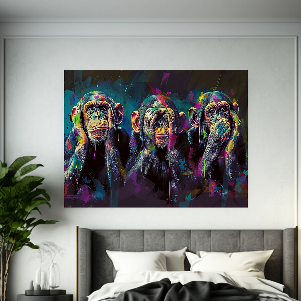 Miniaturbild: Exklusive Graffiti-Kunst der drei weisen Affen auf hochwertigem Poster.