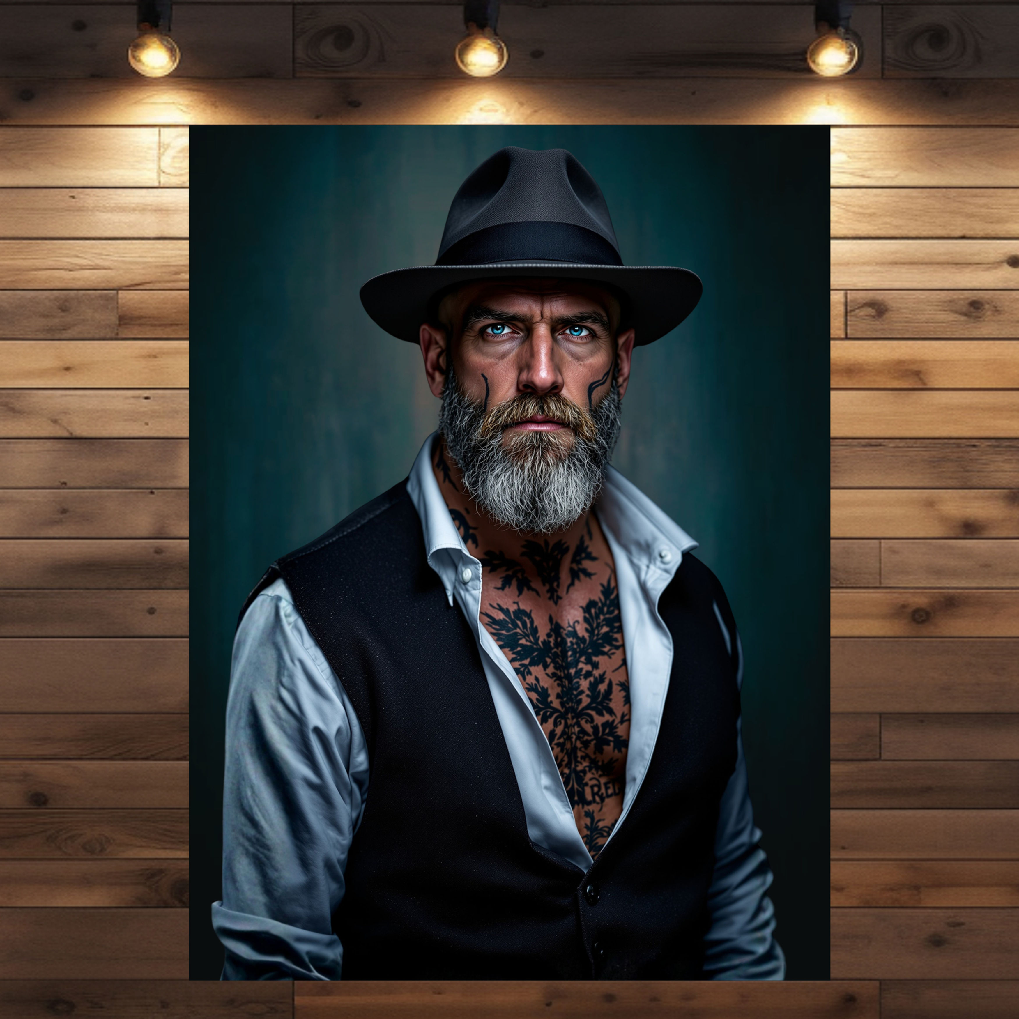 Schwarzwald Bub Friedhelm mit Hut und Bart als maskulines Kunstwerk