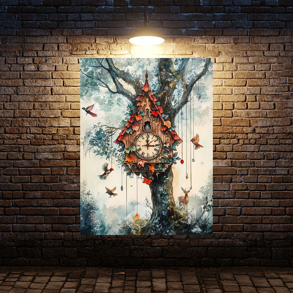 Miniaturbild: Poster "Kuckucksuhr Simonswald" – Schwarzwald trifft Aquarellkunst