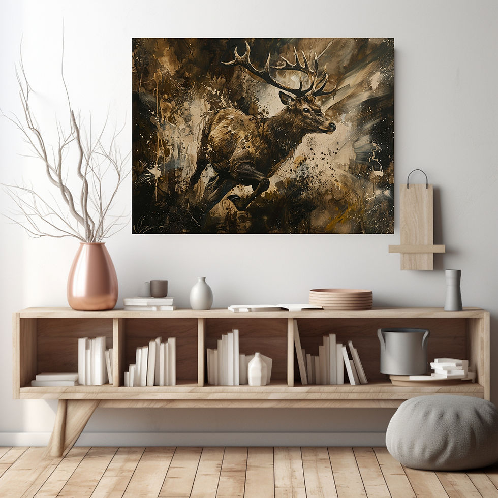 Miniaturbild: Premium Poster und Leinwand mit Hirsch Lazarus, ideal für Wohnzimmer oder Büros
