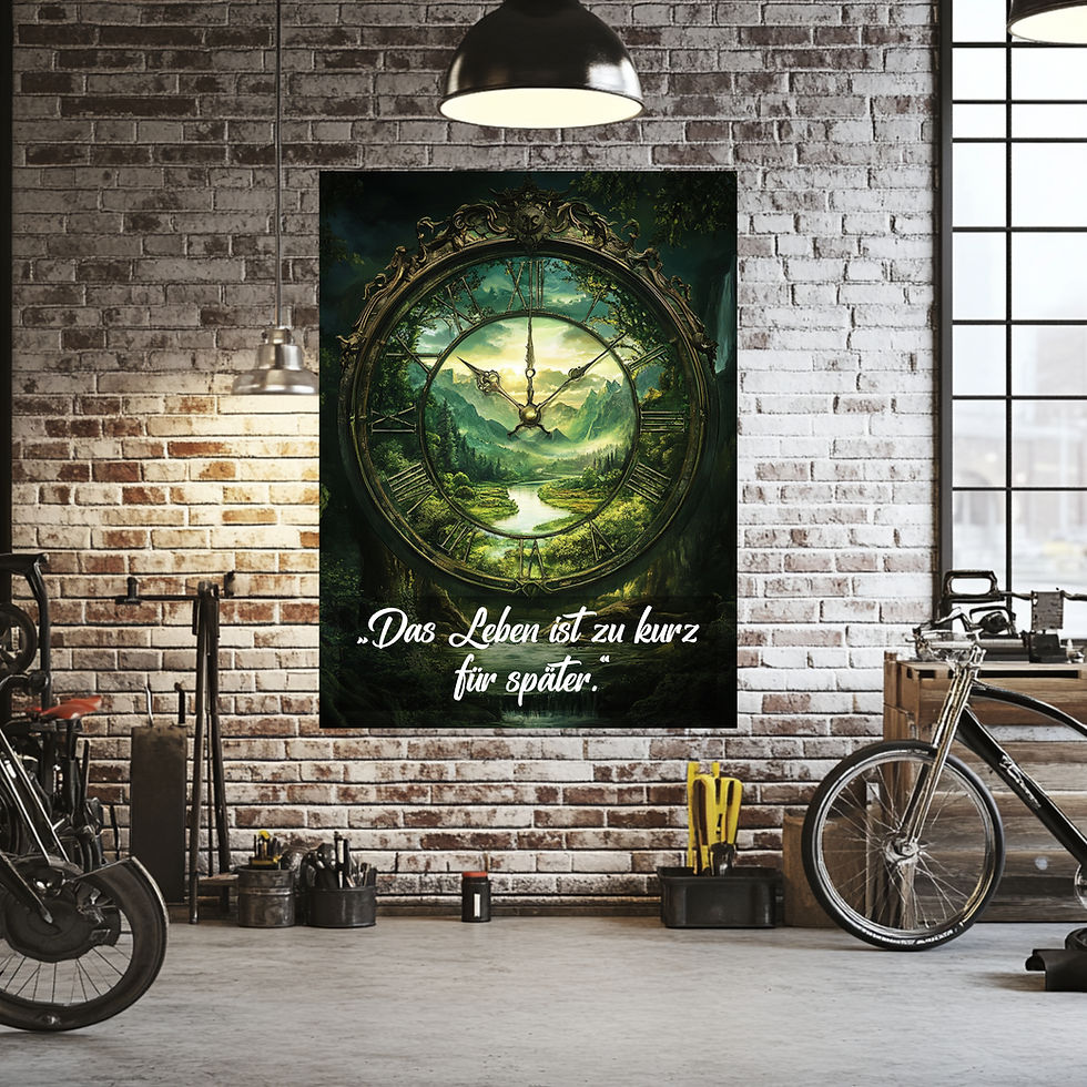 Shadow Wood Moments Leinwand mit Waldlandschaft und Spruch