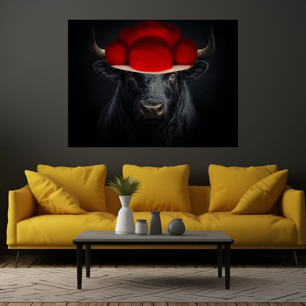 Miniaturbild: Wandbild Schwarzwald Stier Kolos – nachhaltiger Leinwanddruck Made in Germany