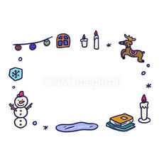 ほっこり冬のフレーム_本と窓の外