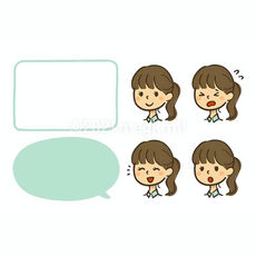 女性(茶髪前髪あり・ポニテパーマ)セット