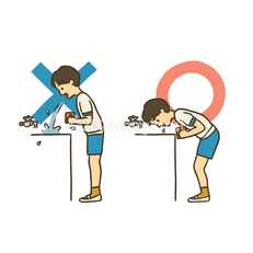口を濯いだ水の出しかた