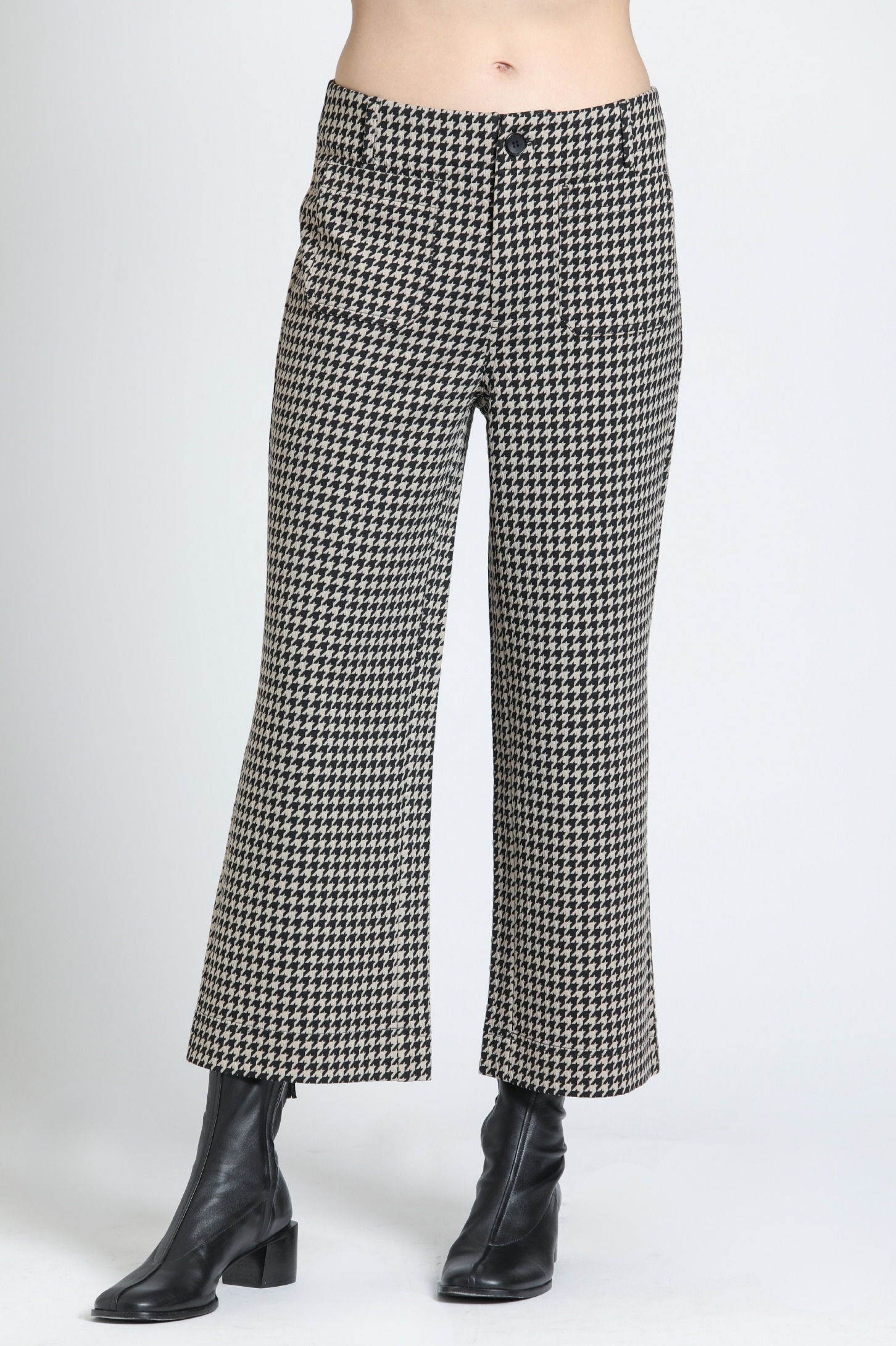 APNY Almond Ponte Cropped Wide Leg