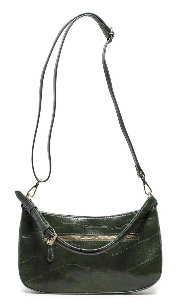 Thumbnail: JS Bottle Green Erin Faux Croc Hobo Shoulder Handbag