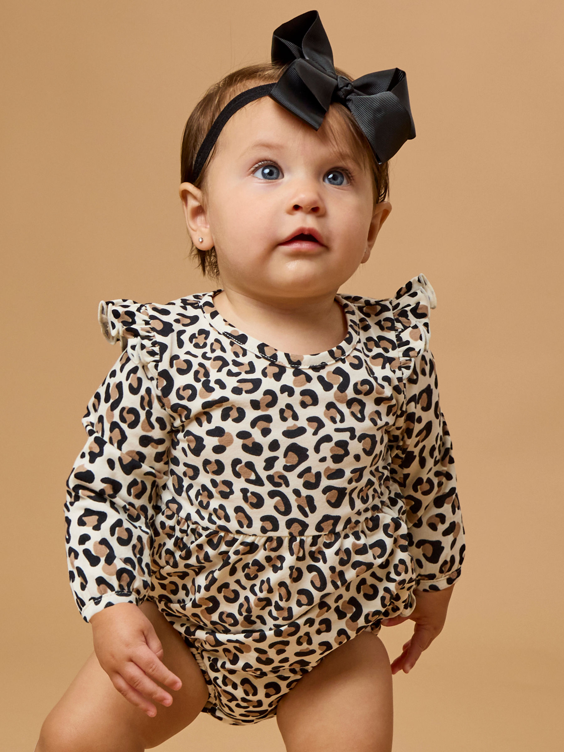 RuffleButts Leopard Bubble Romper