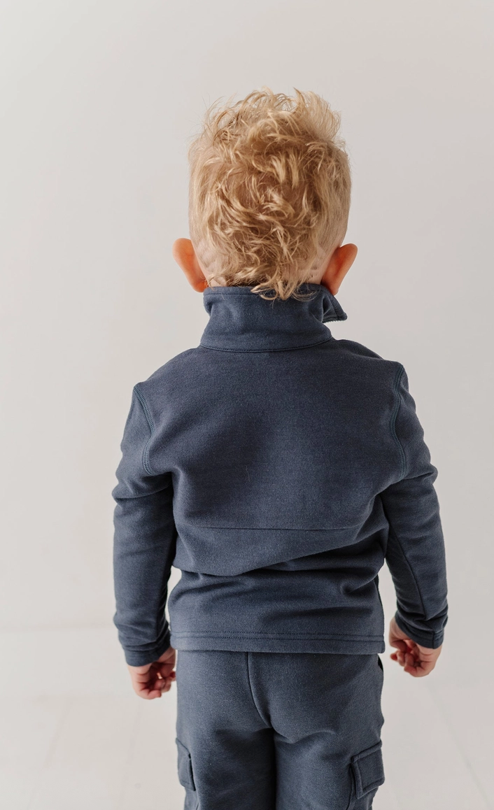 Thumbnail: Babysprouts Boys Navy Fleece Zip