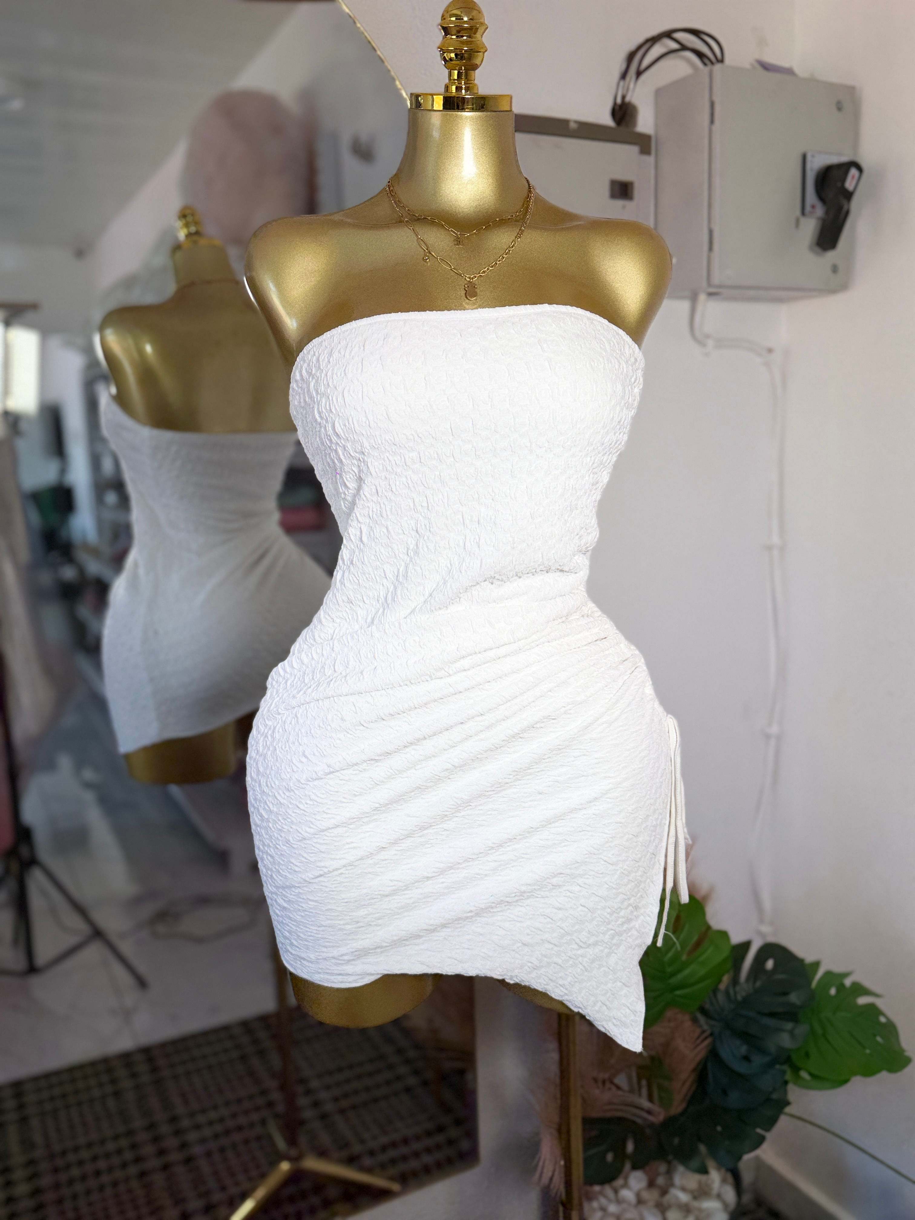 White Side part Dress