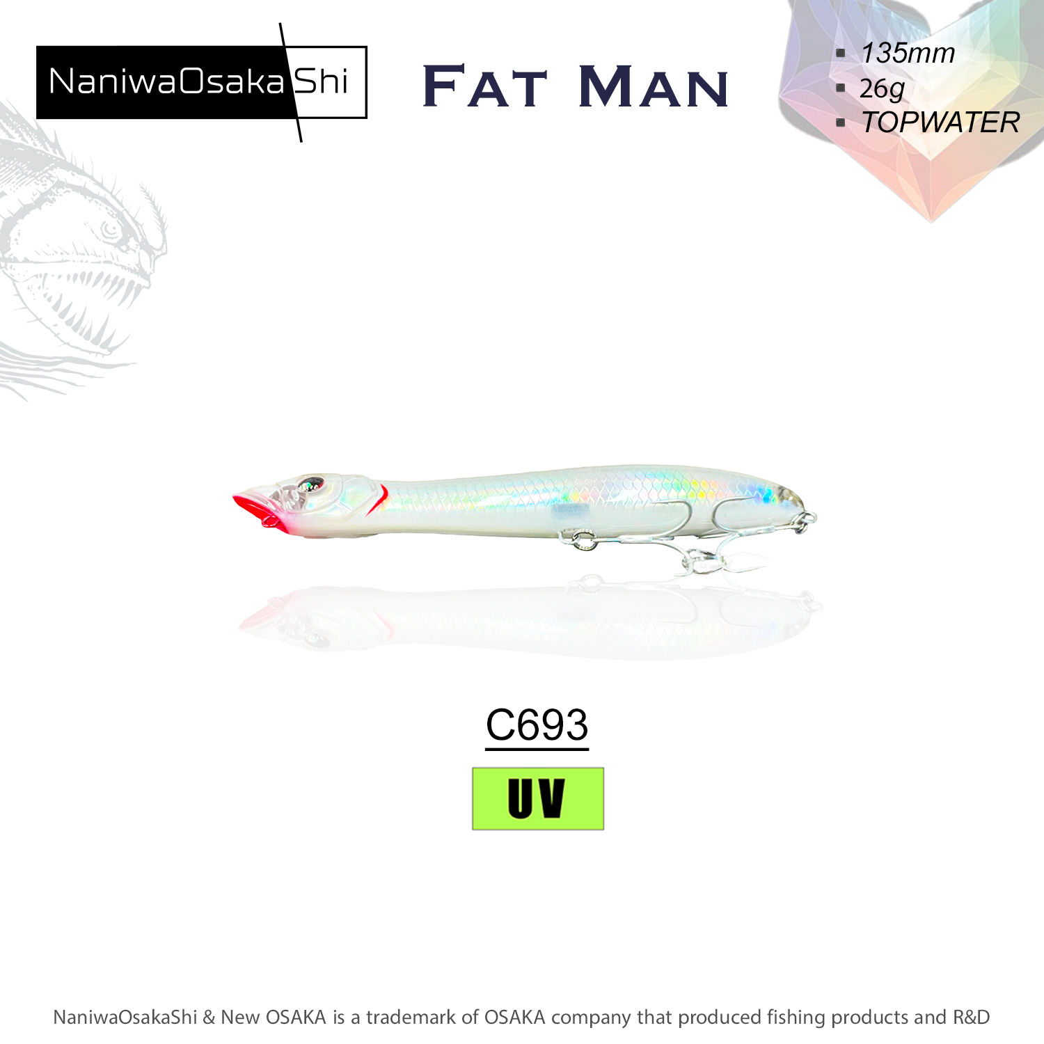 NANIWAOSAKASHI FAT MAN 135MM 26GR TOPWATER C693 SAHTE BALIK
