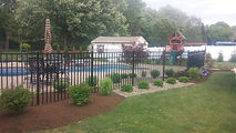 Landscape design and planting around pool