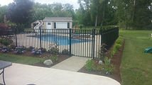 Landscape design and planting around pool