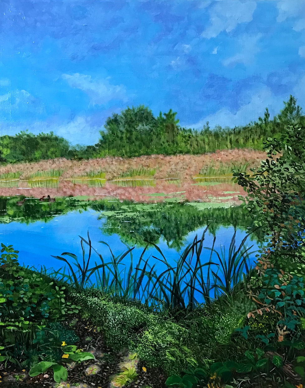 Painting of a pond