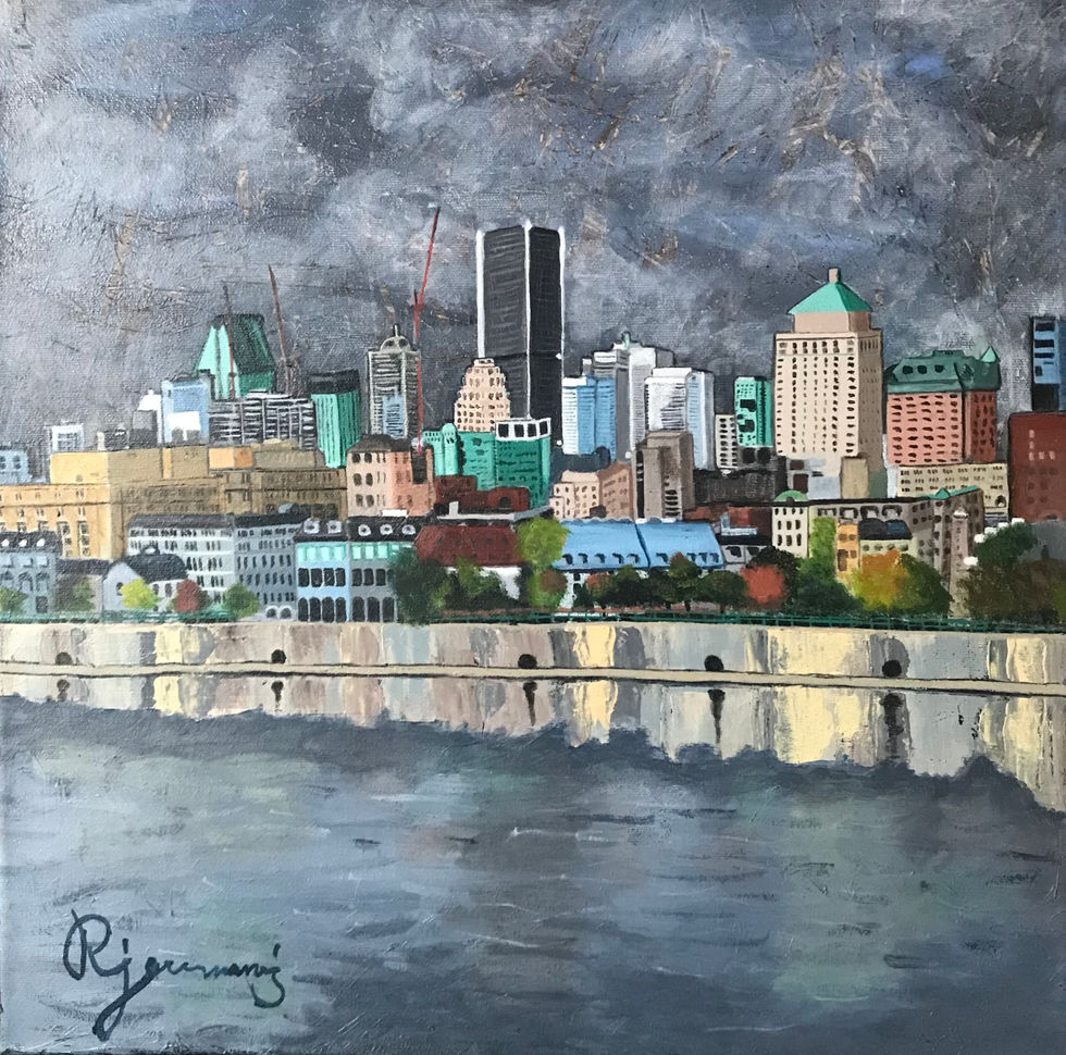 Painting of the port of Montreal