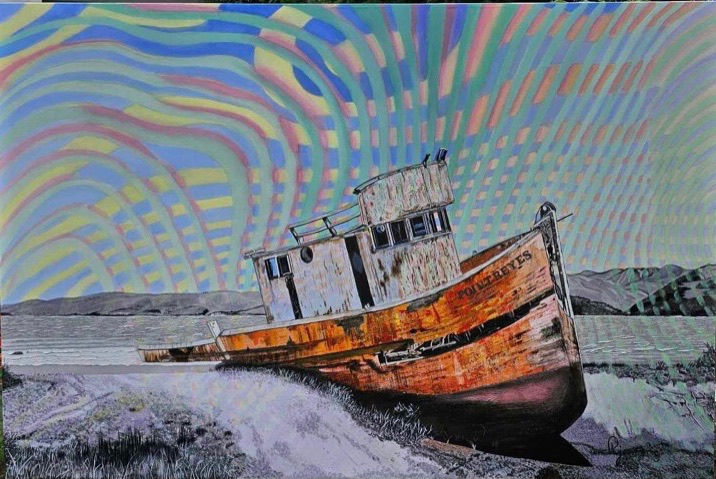 Painting of shipwreck of Point Reyes