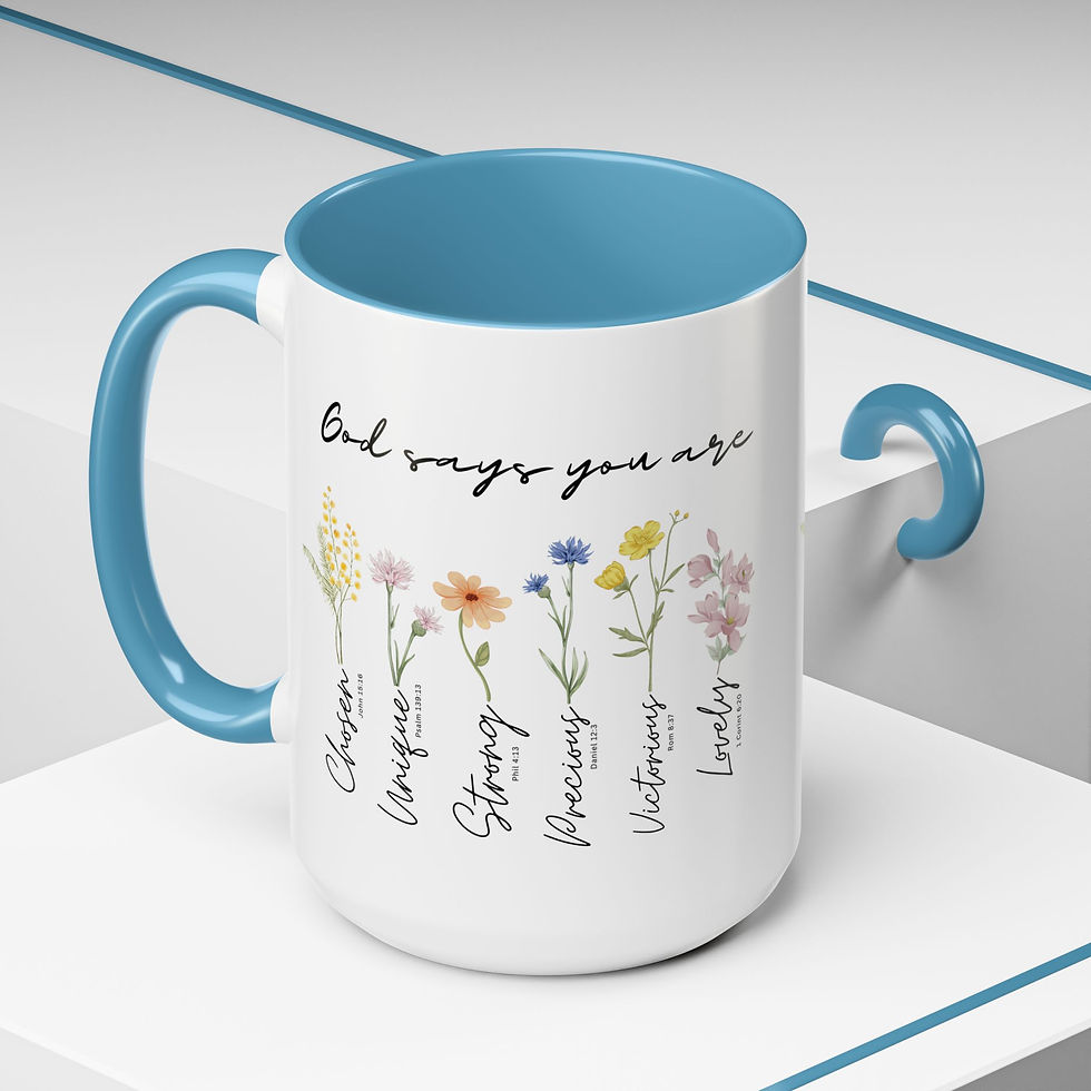 Miniatura: GOD SAYS Floral Coffee Mug, Gift for Her, Woman faith, GGOD130-42