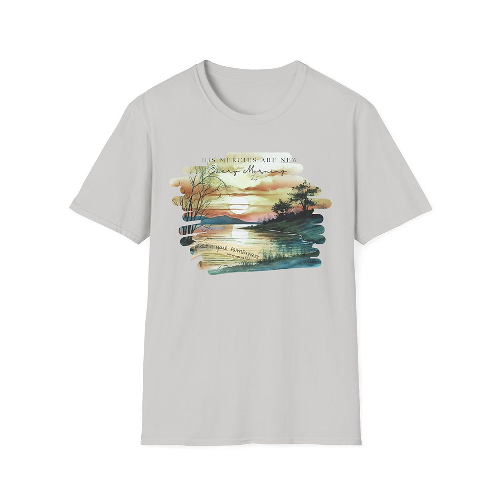 Miniatura: WATERCOLOR HIS MERCIES ARE NEW T-Shirt, evangelism TEE. GGOD106-3