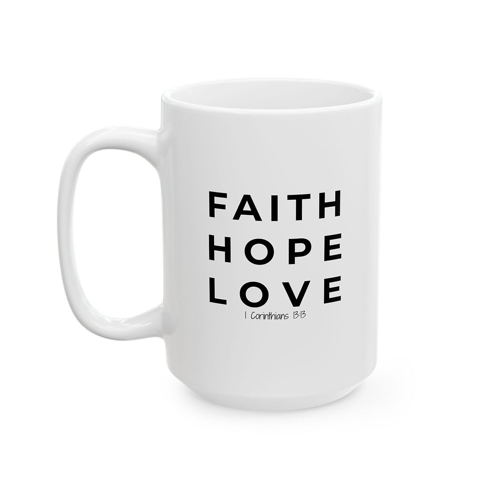 Miniatura: Faith, Hope, Love Inspirational Ceramic Mug, Gift for Coffee Lovers, GGOD126-44