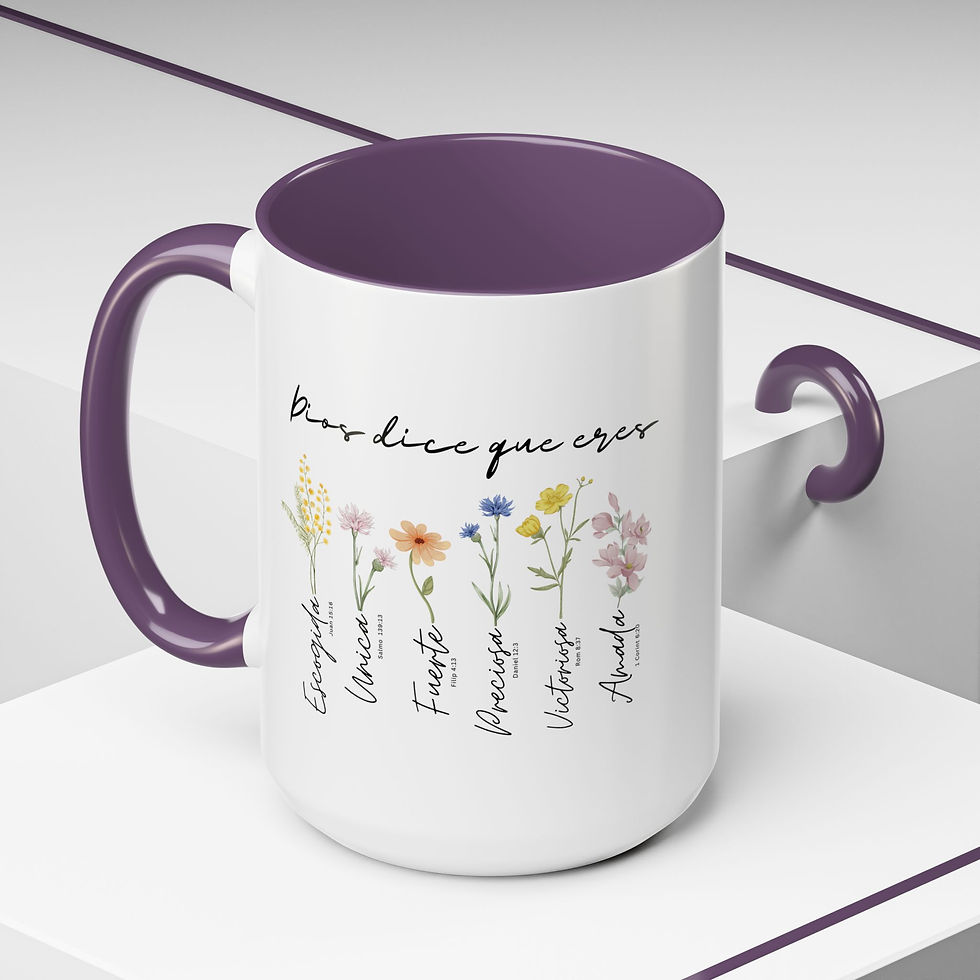 Miniatura: Spanish God says Floral Inspirational Coffee Mug, Cute Flower Mug, GGOD128-47