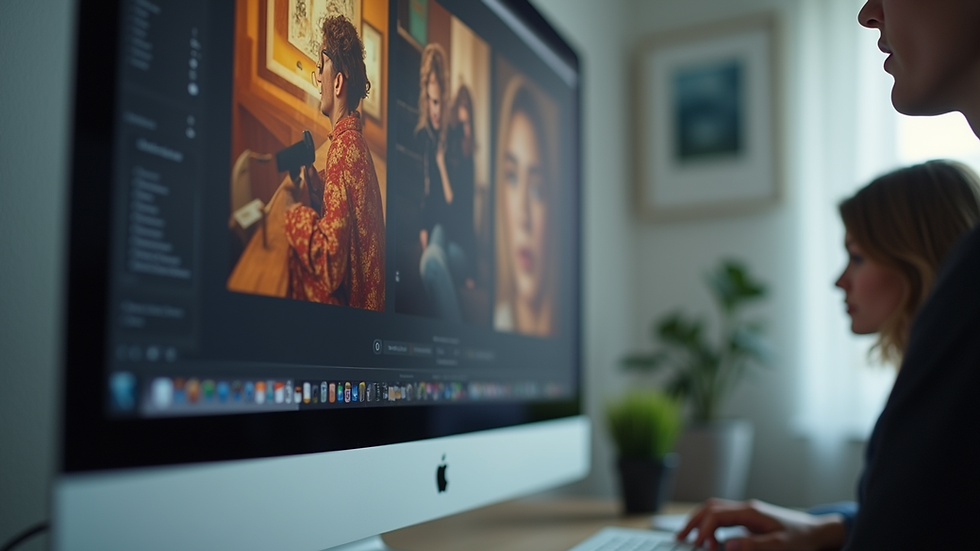 Close-up view of a digital screen showing an online art gallery interface