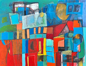 Abstract Painting By W. K. Johnson Artist Titled City In Turmoil