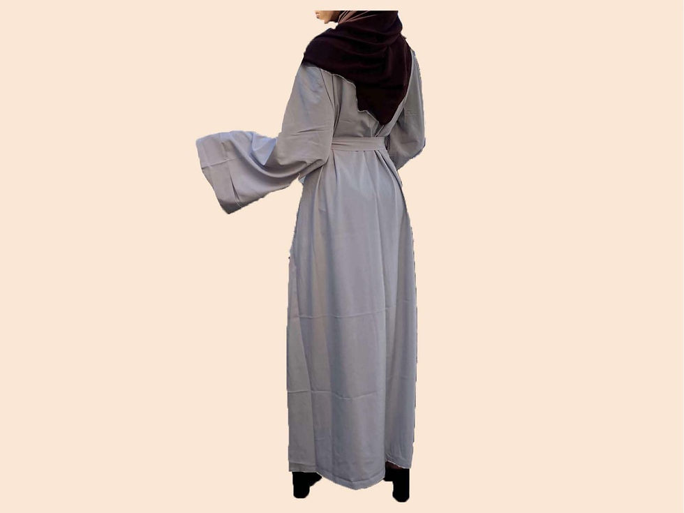 Miniaturbild: Plain Grey Open Abaya