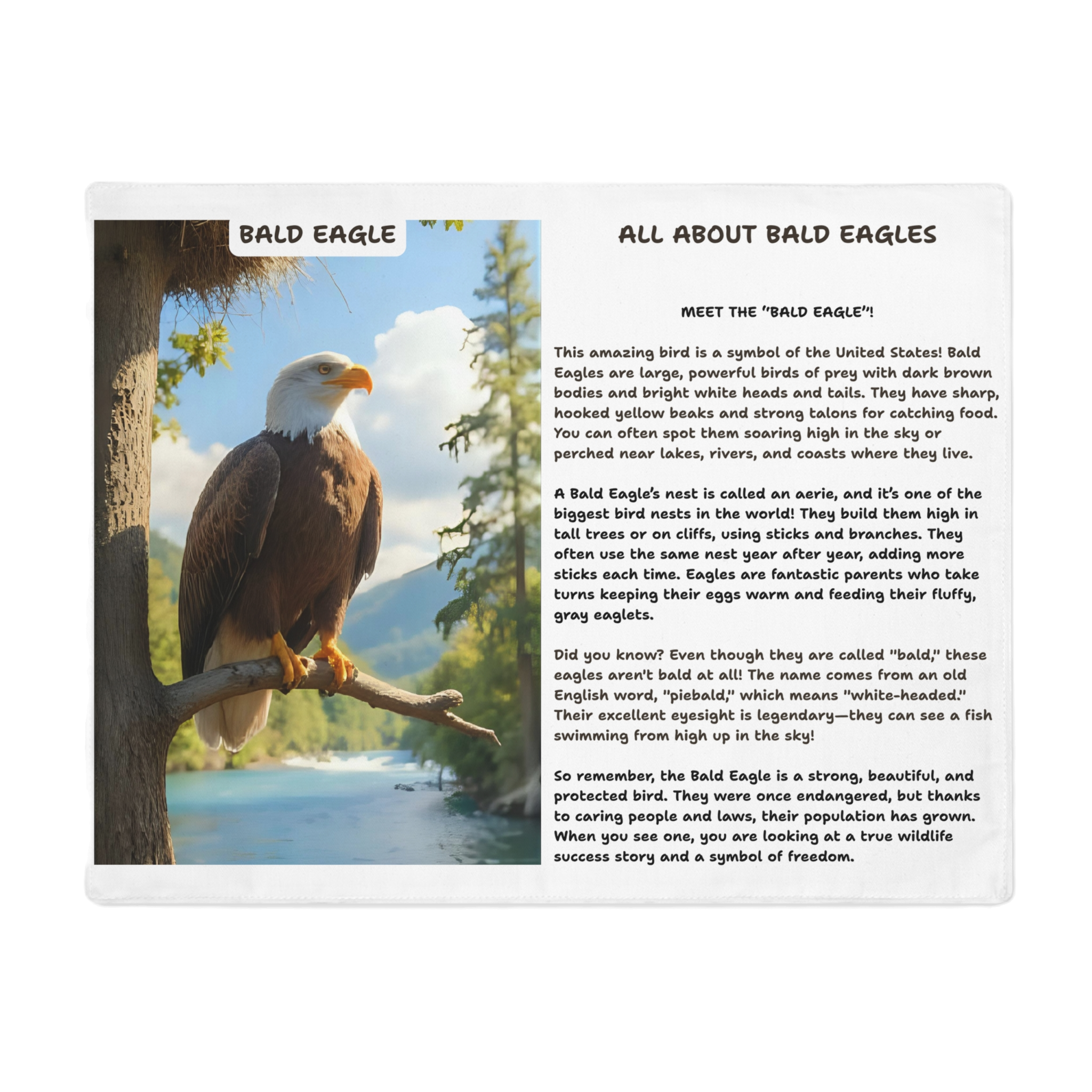 Bald Eagle (Giddy Up for Grub with the Great Bald Eagle Placemat)! 18 x 14-in