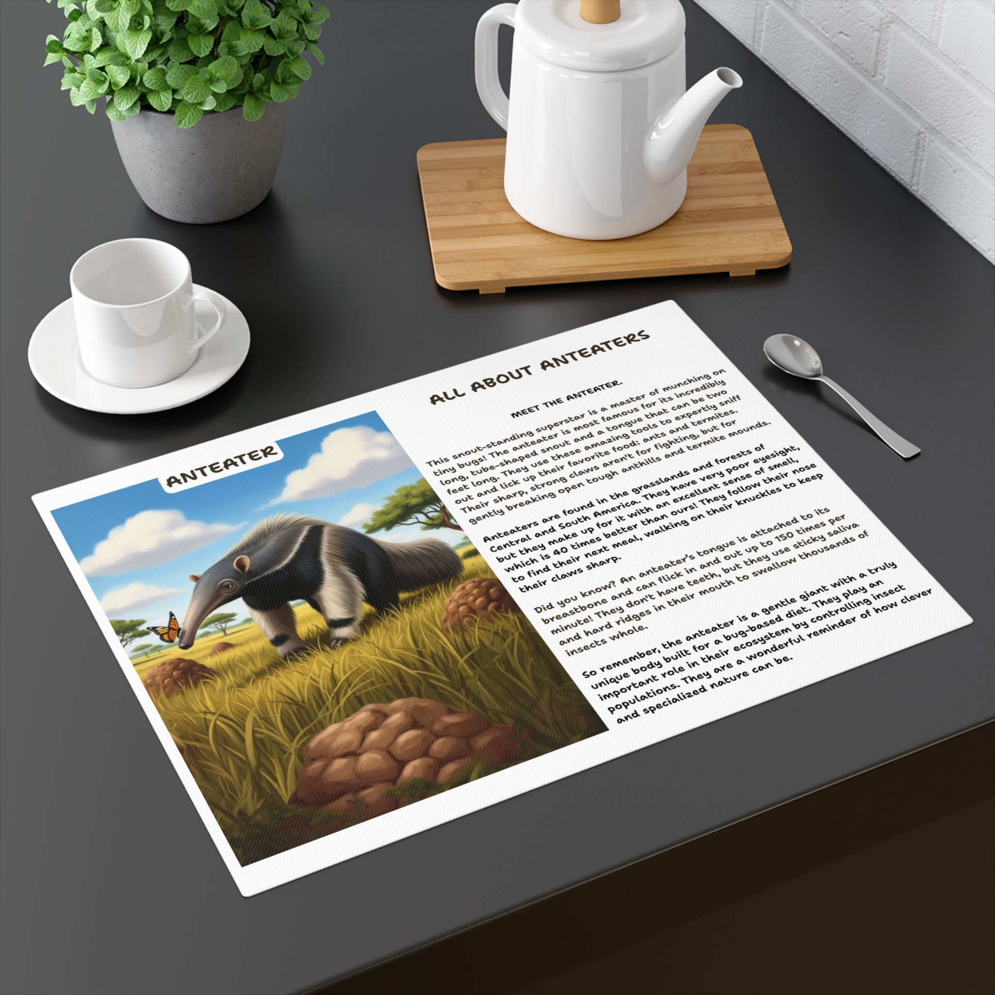 Anteater (Snout Squad Placemat)! 18 x 14-in