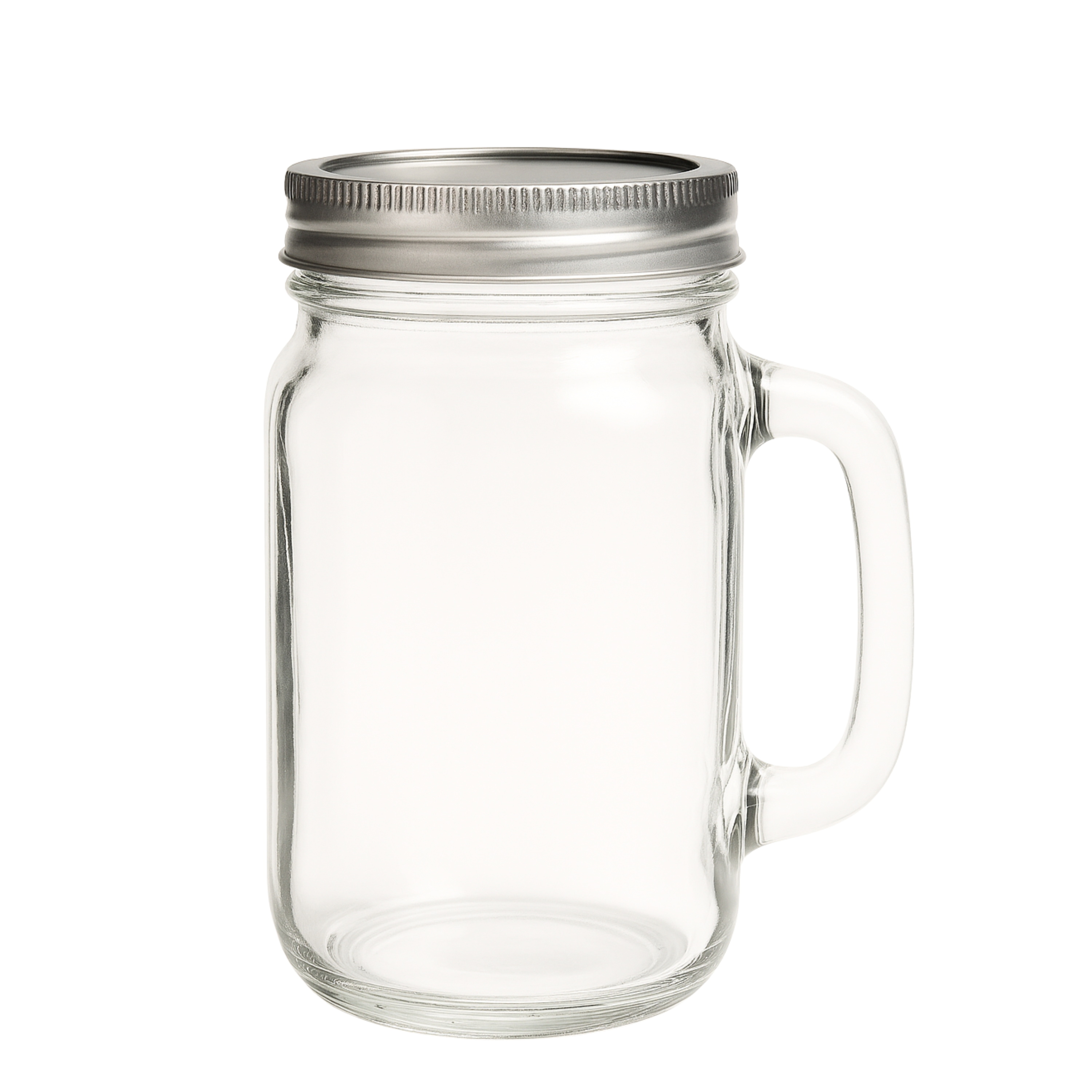 Set 2 Tarros Mason 16.5 oz (490ml) Liso 490ml Con Tapa Plata