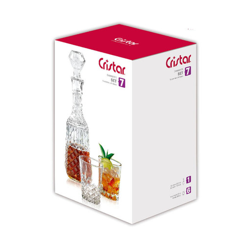 Set De Licorera Con 6 Vasos DiamanteVidrio | Landing AM