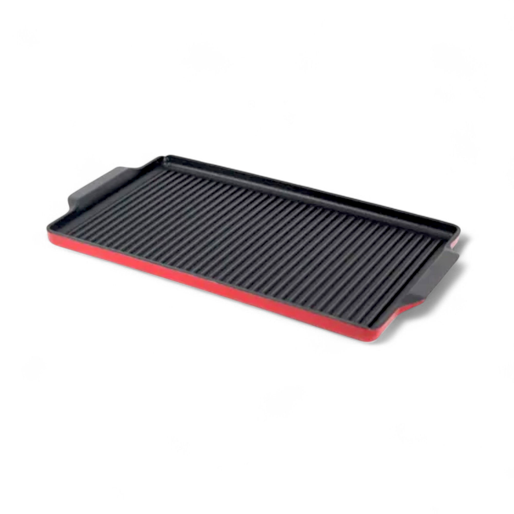 Comal Rojo Con Grill 43x24x2.5cm Hierro Fundido Vencort