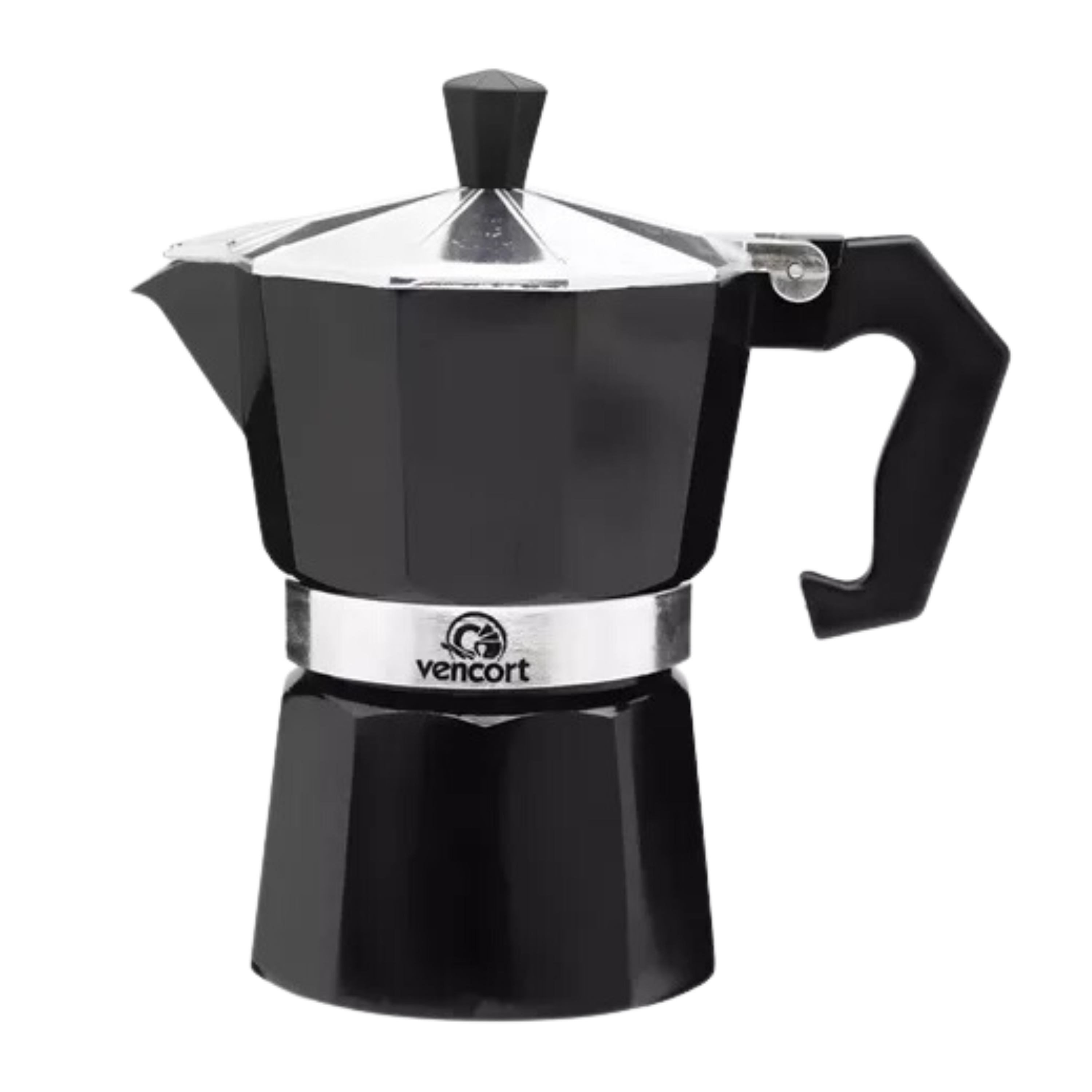 Cafetera Italiana Moka Espresso Aluminio 3 Tazas Negra