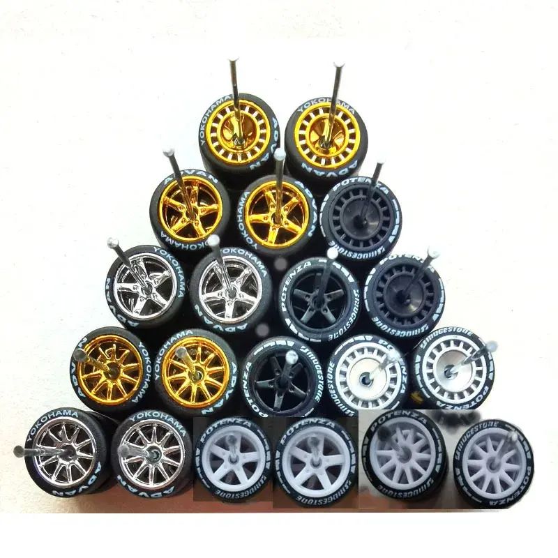 1/64 Alloy Car Wheels With Tires (20 pieces pack)
