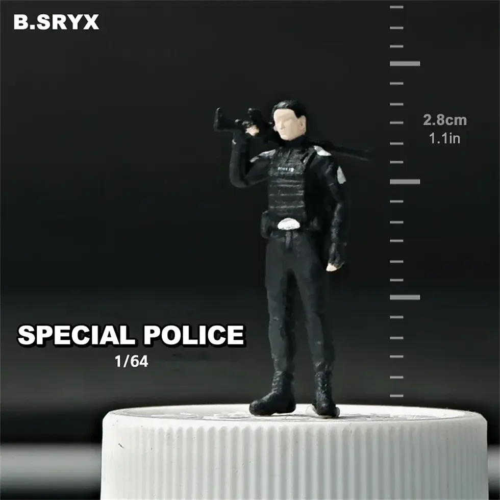 Thumbnail: Kicarmod 1/64 Scale Diecast Model Car Armed Police Men & Women