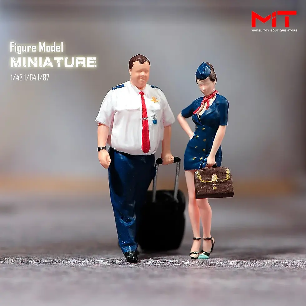 Flight Attendant with Pilot Captain Miniature Figures (42 Variants)