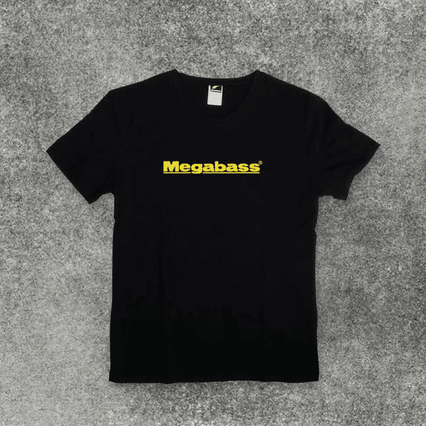 Megabass LOGO T-Shirt Black with Yellow Logo