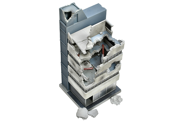 Dilapidated Building Diorama Model